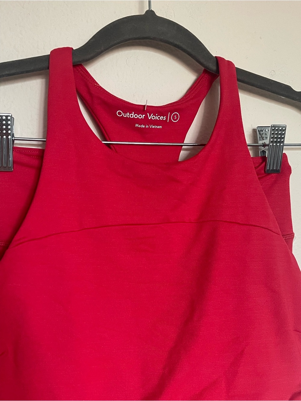 Outdoor Voices Red TechSweat High Rise Activewear Matching Set Size Small